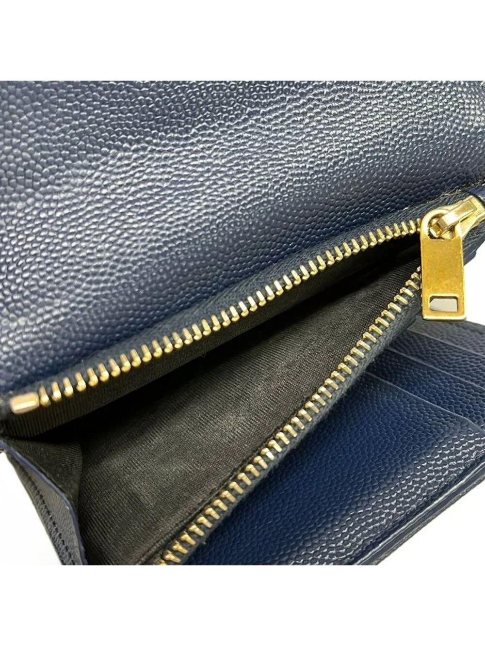 Saint Laurent Paris Navy Leather Wallet